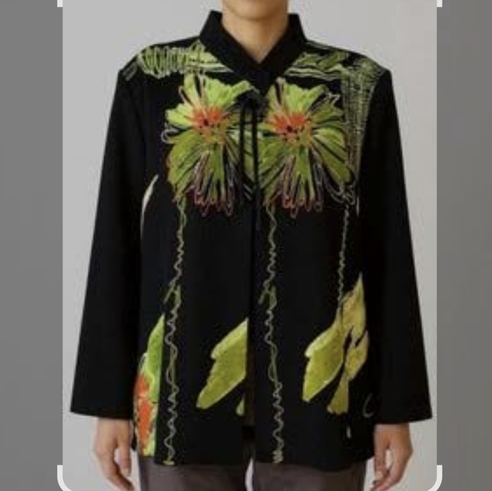 Moonlight Vintage Art-To-Wear Single-Button Cardigan Jacket - Size XXL